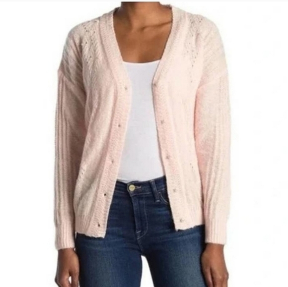 Anthropologie FRNCH Sweaters - NWT FRNCH blush cardigan with pearl accents size small